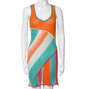 Missoni Mare Orange and Teal Knit Dress